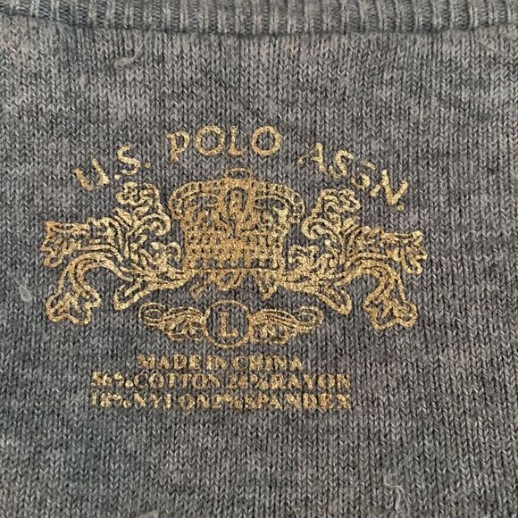 U.S.Polo Assn. Cotton Blend V- neck Long Sleeve Women’s Size L - Picture 8 of 8